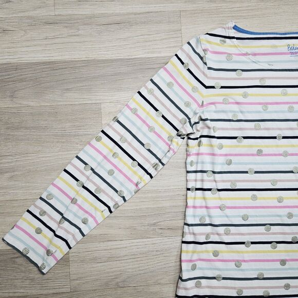 Boden Girls Longsleeve Stripe Shirt Size 14 Colorful Polka Dot - Picture 3 of 9